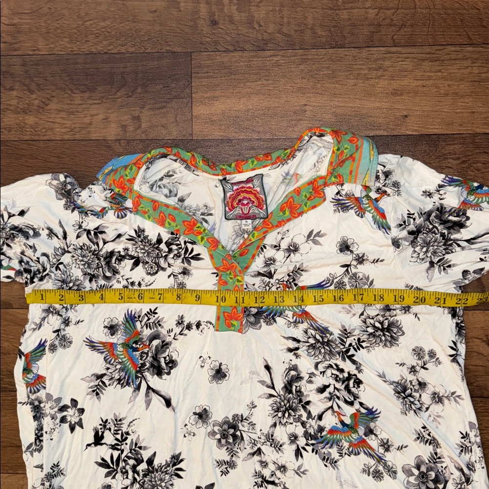 Johnny Was Size Extra Large The Janie Favorite Polo Swing Dress Bird Print Comfy - Picture 9 of 15